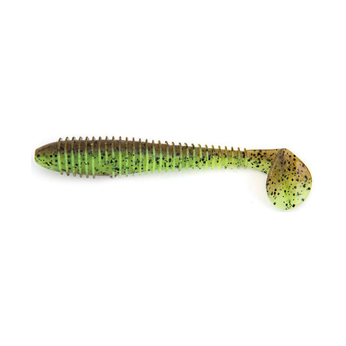 Keitech Fat Swing Impact 3,3" — Green Pumpkin / Chartreuse